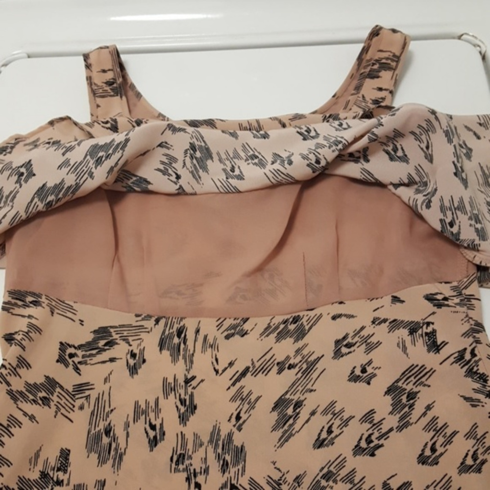 BCBGeneration Tan and Black Print Dress - Picture 4 of 6